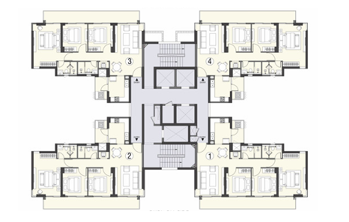 3 BHK floor plan preview