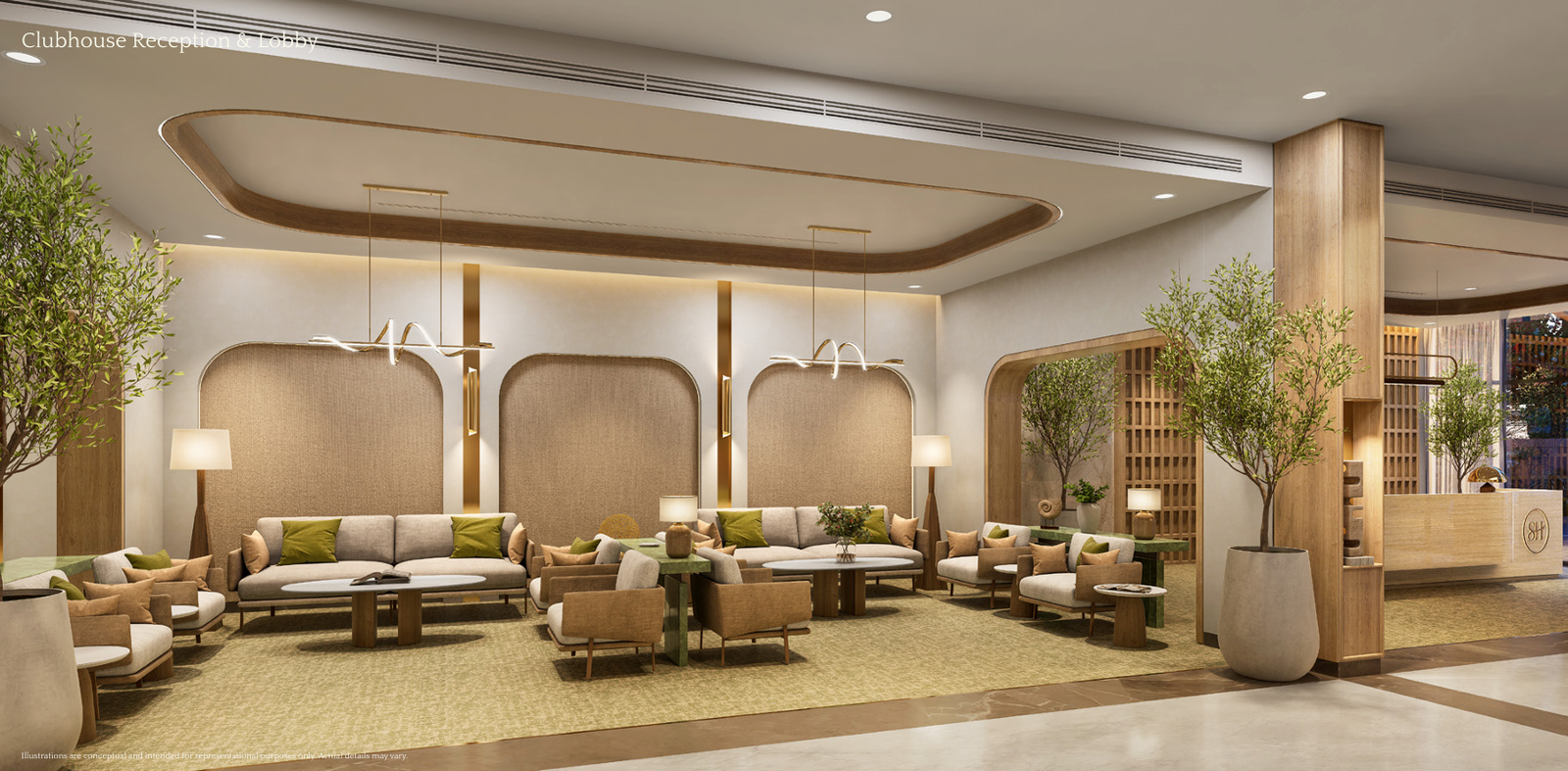 Clubhouse reception and lobby